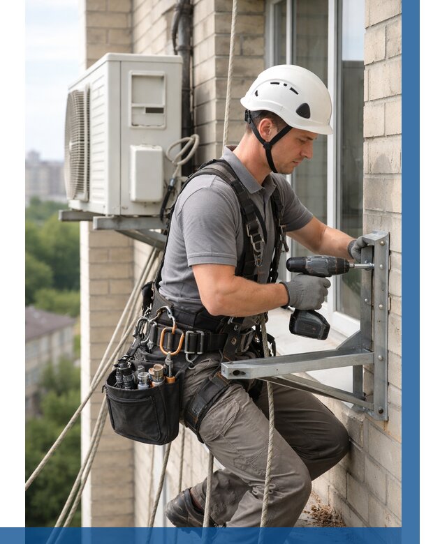 Установка кронштейнов кондиционера в Нефтекамске от 3594 р. | ВЫСОТНИК-Нтк