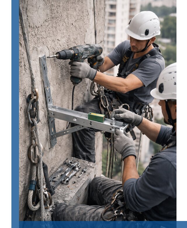 Установка кронштейнов кондиционера и крепежа в Нефтекамске