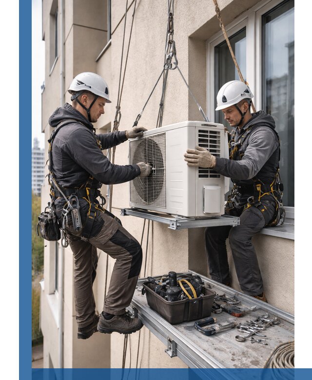 Перенос внешнего блока кондиционера в Нефтекамске с монтажом и крепежом