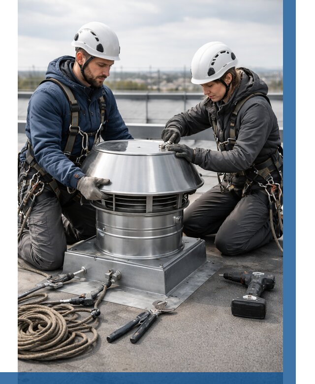 Установка дефлекторов на кровле в Нефтекамске от 4621 р. | ВЫСОТНИК-Нтк