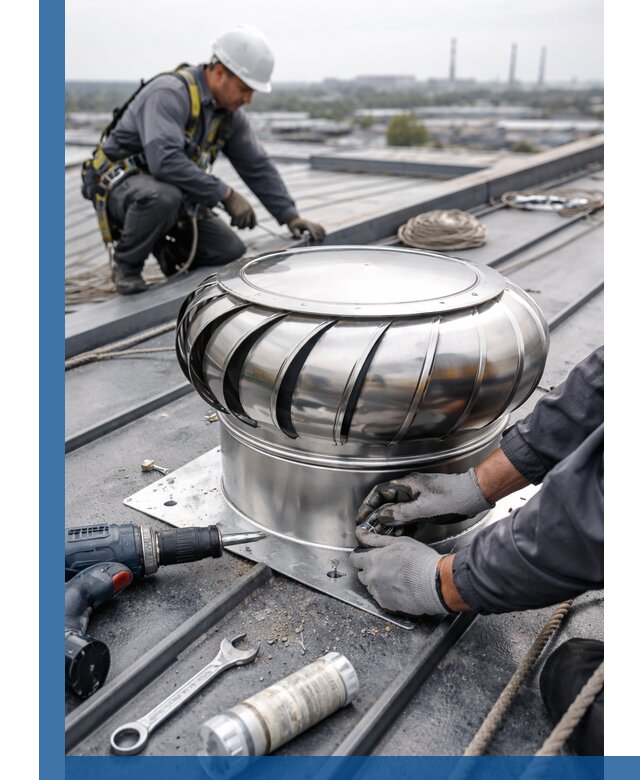 Установка дефлекторов на кровле в Нефтекамске профессионально