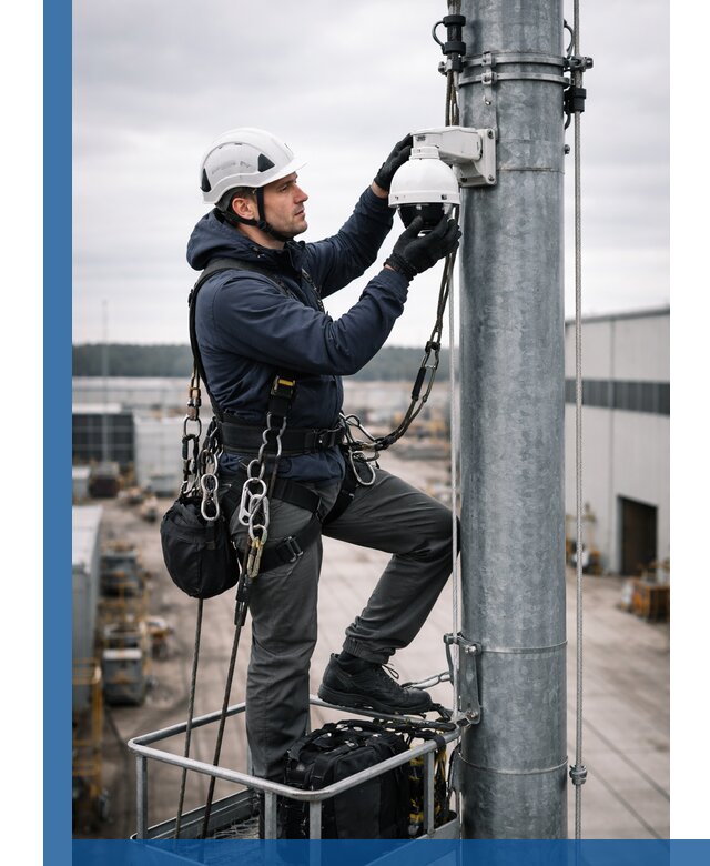 Профессиональная установка видеокамер на мачте в Нефтекамске