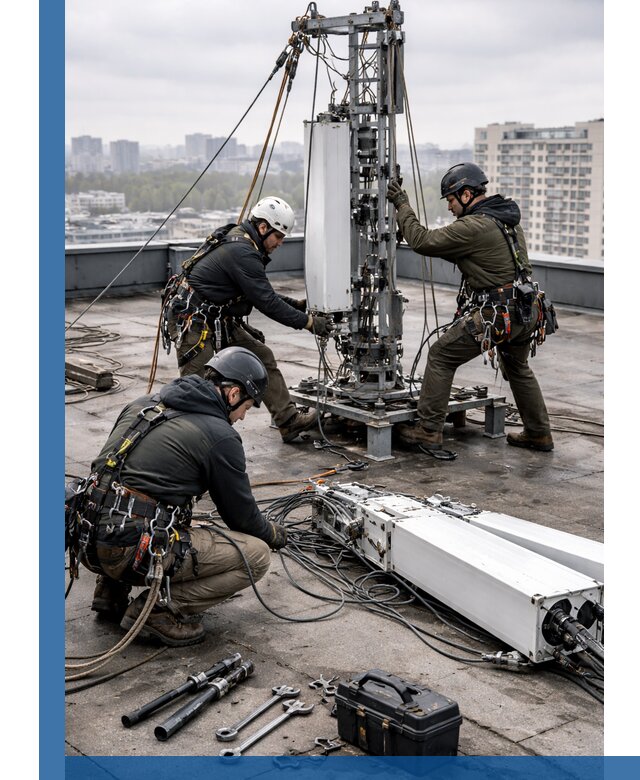 Демонтаж антенн на крыше зданий в Нефтекамске с гарантией