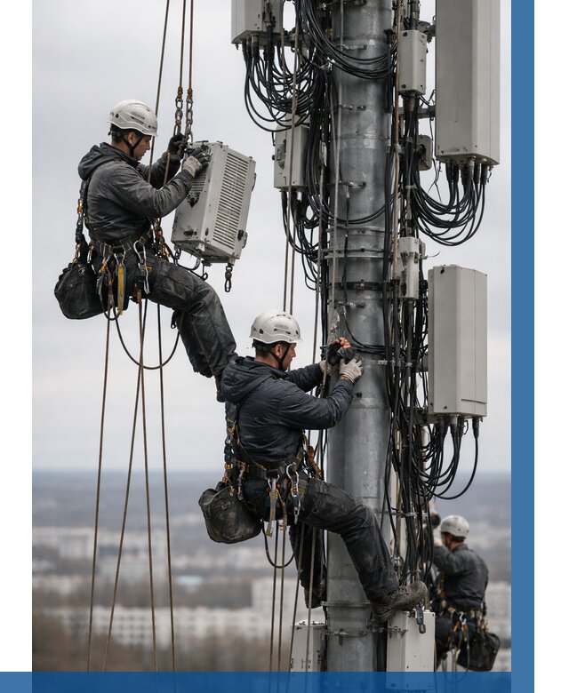 Монтаж оборудования связи на мачте в Нефтекамске от 7701 р. | ВЫСОТНИК-Нтк