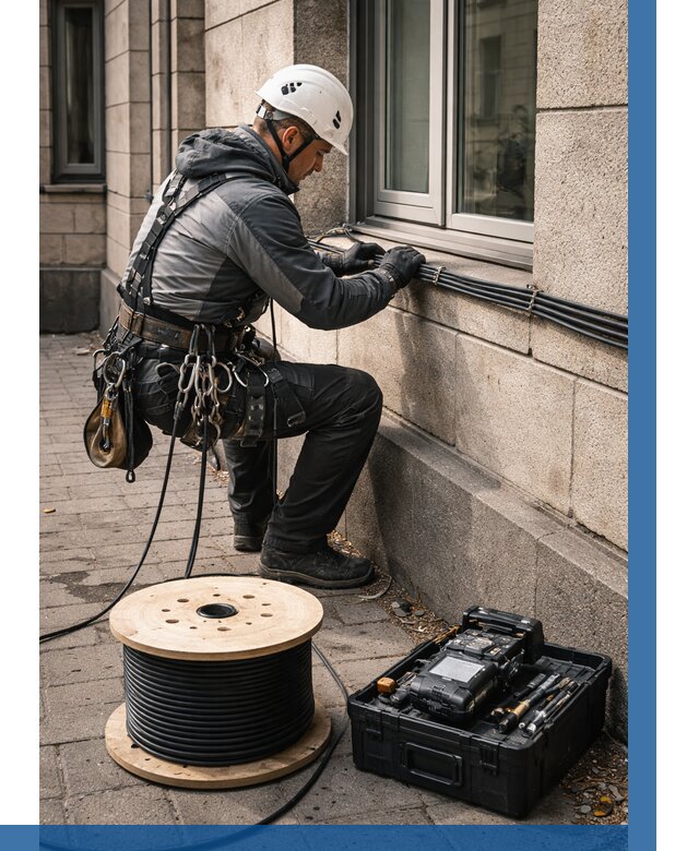 Прокладка оптоволоконного кабеля в Нефтекамске от 821 р. | ВЫСОТНИК-Нтк