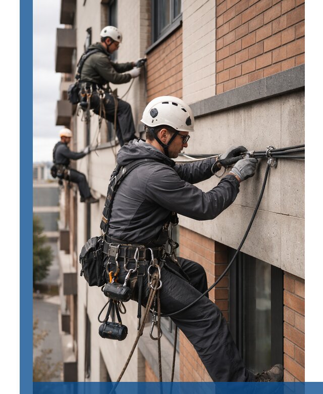 Крепление кабеля на фасаде монтаж и крепеж в Нефтекамске