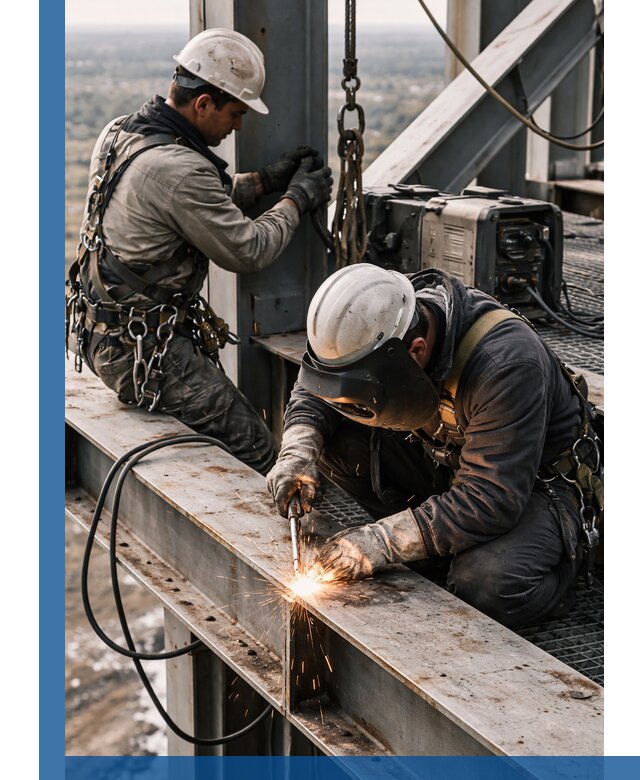 Высотные сварочные работы в Нефтекамске для промышленных объектов