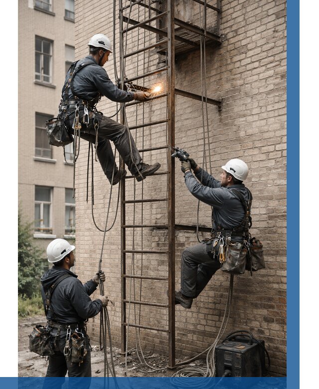 Ремонт пожарной лестницы в Нефтекамске от 7701 р. | ВЫСОТНИК-Нтк