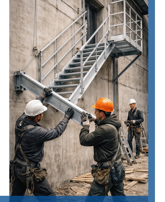 Монтаж металлических лестниц в Нефтекамске от 15402 р. | ВЫСОТНИК-Нтк