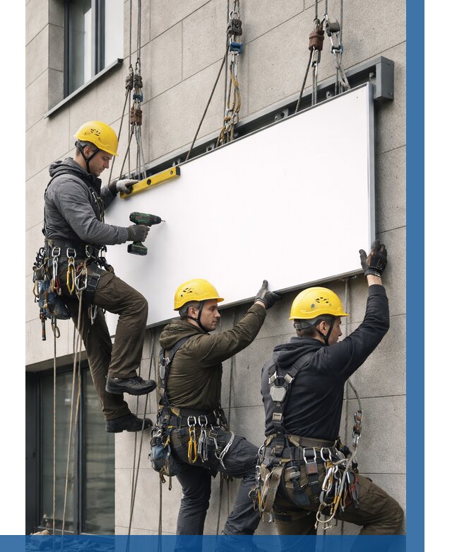 Монтаж рекламной вывески в Нефтекамске от 8214 р. | ВЫСОТНИК-Нтк