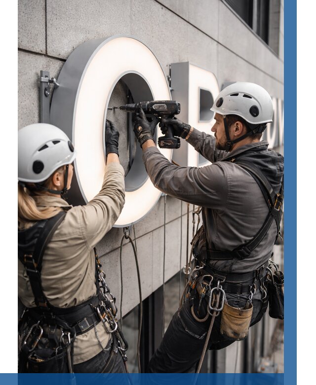 Монтаж световых букв в Нефтекамске от 3080 р. под ключ ВЫСОТНИК-Нтк