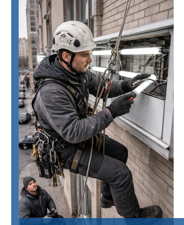 Профессиональная замена ламп в наружной вывеске в Нефтекамске