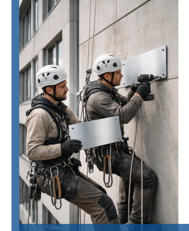 Монтаж табличек и указателей в Нефтекамске для зданий и сооружений