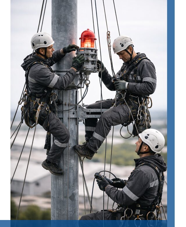 Монтаж заградительных огней в Нефтекамске от 8728 р. | ВЫСОТНИК-Нтк