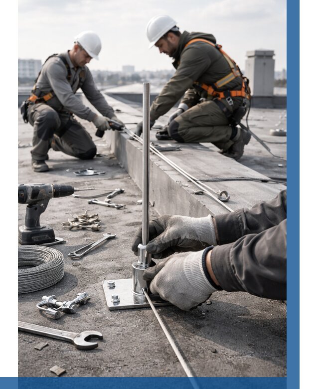 Монтаж молниезащиты на кровле в Нефтекамске цена от 25670 р. | ВЫСОТНИК-Нтк