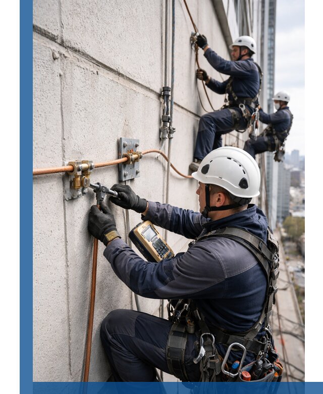 Монтаж системы заземления здания и молниезащиты в Нефтекамске