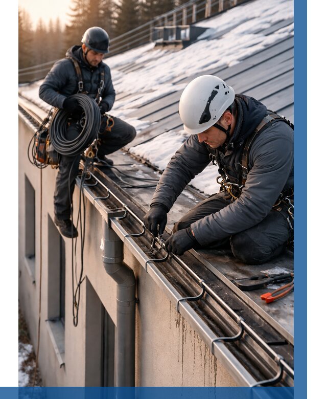 Монтаж греющего кабеля на кровле в Нефтекамске от 462 р. | ВЫСОТНИК-Нтк