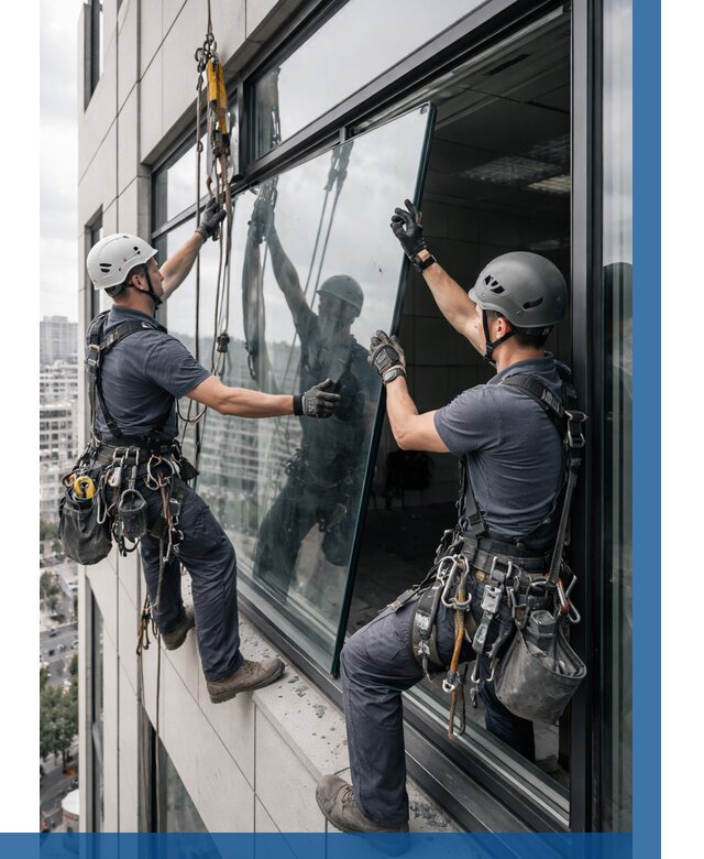 Замена стеклопакетов на высоте в Нефтекамске от 5647 р. | ВЫСОТНИК-Нтк