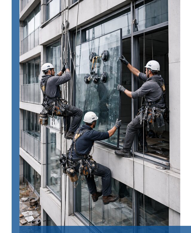 Фасадное остекление и монтаж витражей зданий в Нефтекамске под ключ