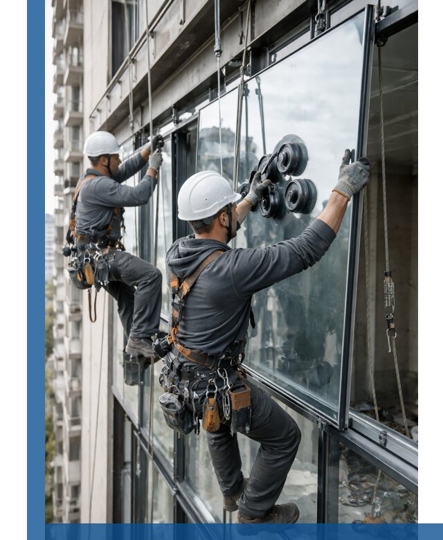 Витражное остекление фасадов и лоджий в Нефтекамске под ключ