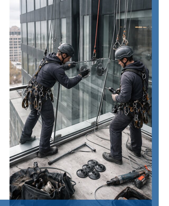 Монтаж стеклянных ограждений в Нефтекамске от 2567 р. | ВЫСОТНИК-Нтк