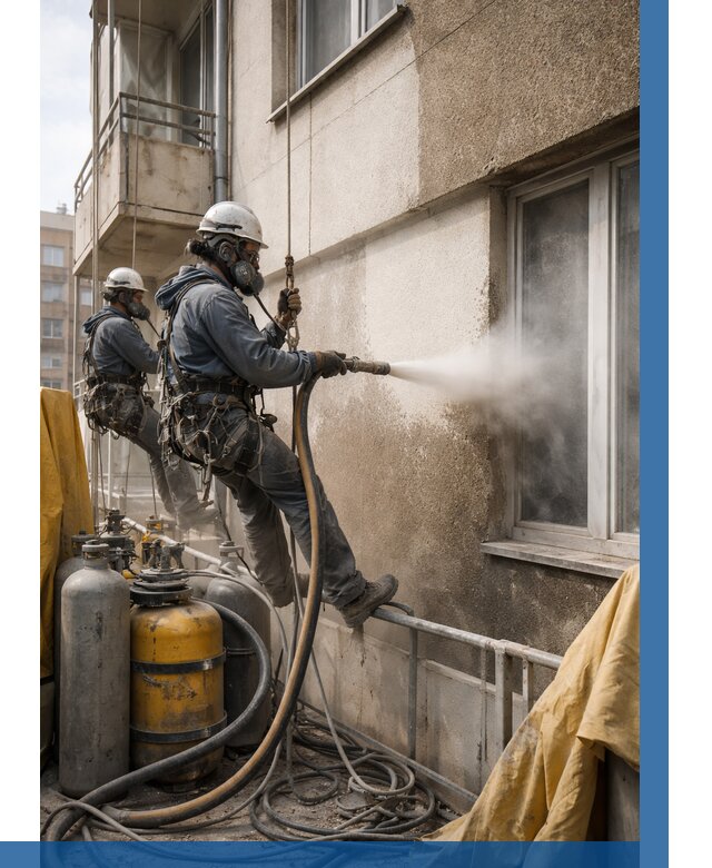 Пескоструйная очистка фасада в Нефтекамске от 667 р. | ВЫСОТНИК-Нтк