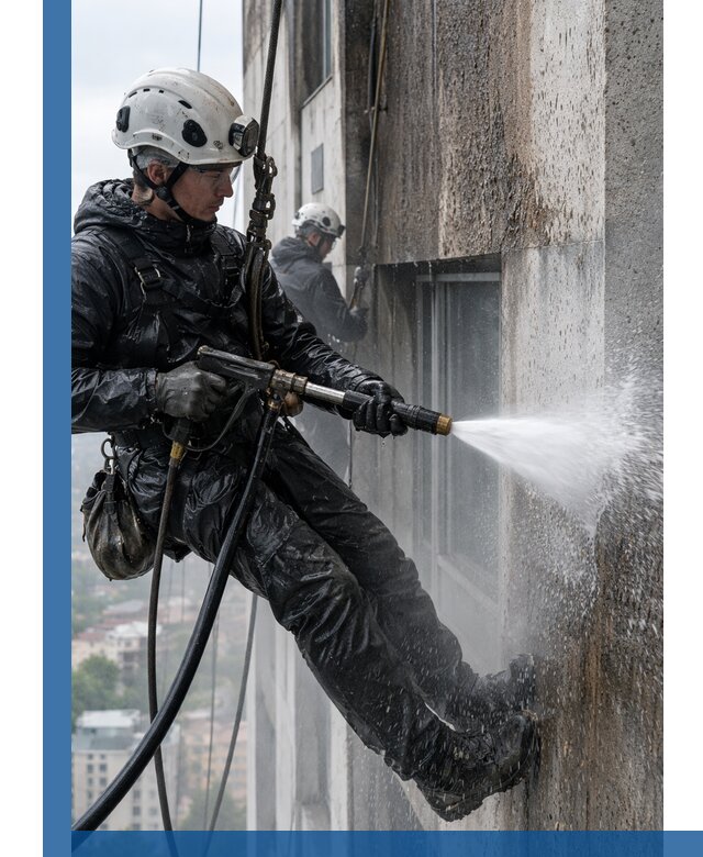 Гидроструйная очистка фасадов и конструкций в Нефтекамске