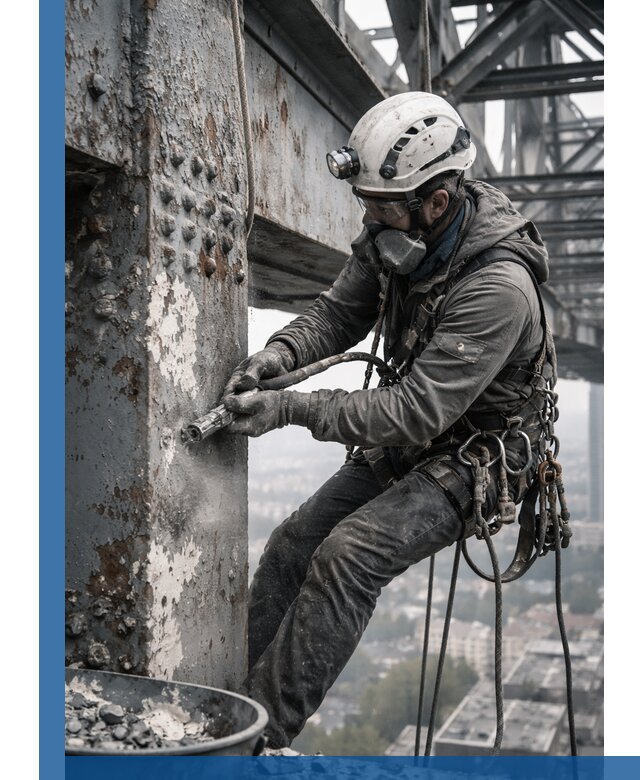 Удаление старой краски с металлических конструкций в Нефтекамске