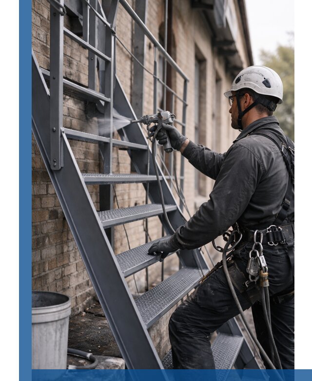 Покраска и антикоррозионная защита пожарных лестниц в Нефтекамске