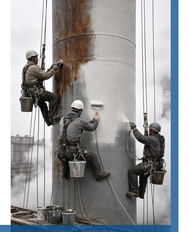 Покраска дымовых труб в Нефтекамске от 8728 р. | ВЫСОТНИК-Нтк