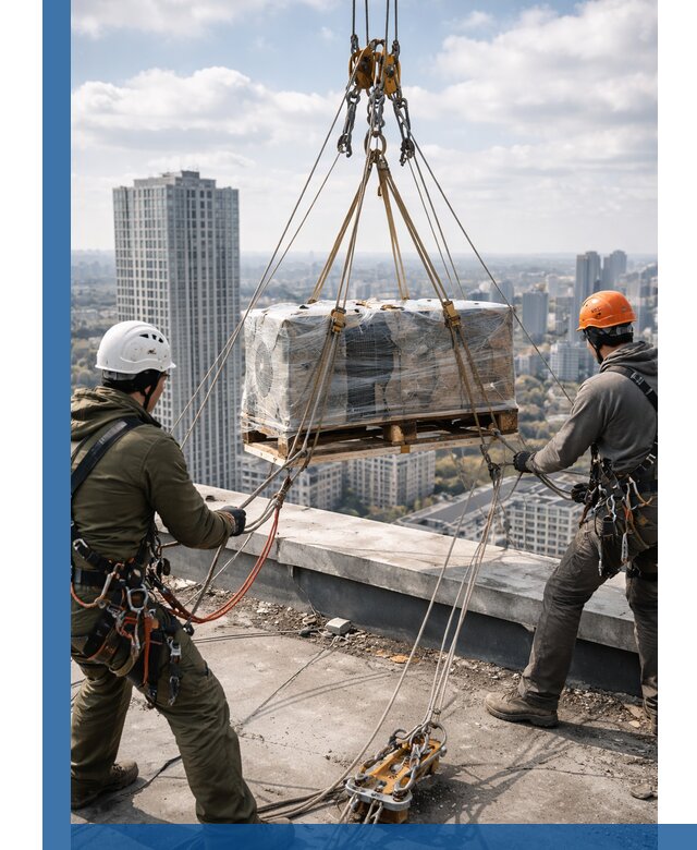 Подъем и монтаж крупногабаритных грузов на крышу в Нефтекамске