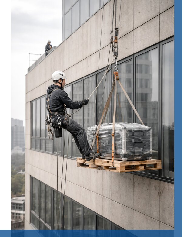 Спуск груза по фасаду в Нефтекамске от 3594 р. | ВЫСОТНИК-Нтк