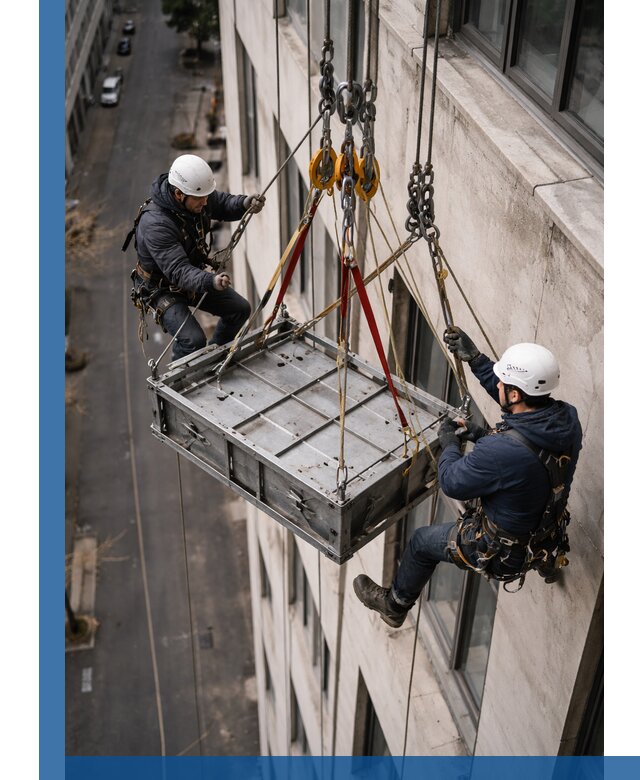 Спуск и подъем грузов по фасаду в Нефтекамске для зданий