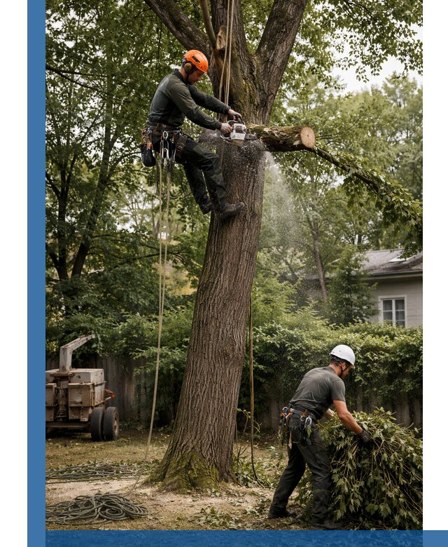 Кронирование деревьев в Нефтекамске, безопасная высотная обрезка
