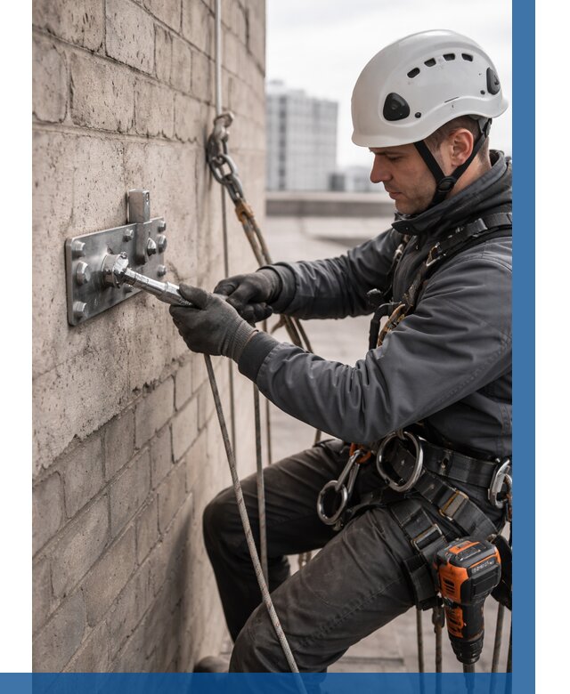 Установка анкерных точек в Нефтекамске от 3594 р. | ВЫСОТНИК-Нтк